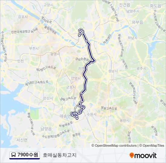 7900수원 버스 노선 지도