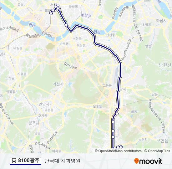 8100광주 Bus Line Map