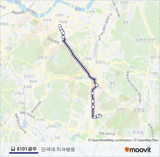 8101광주 버스 노선 지도