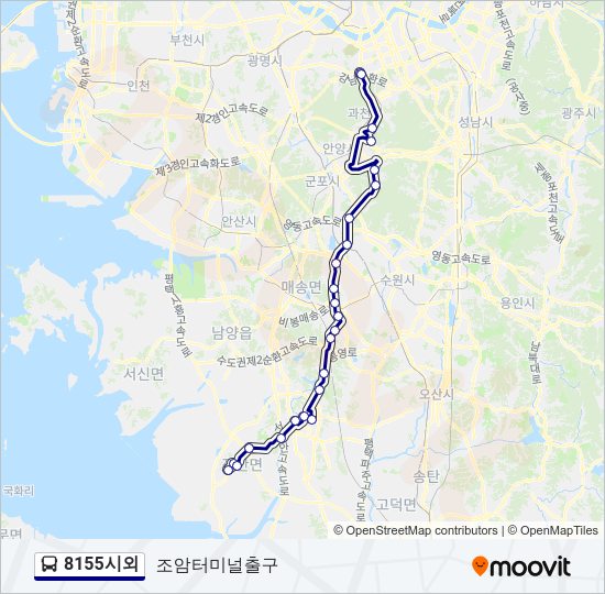 8155시외 버스 노선 지도