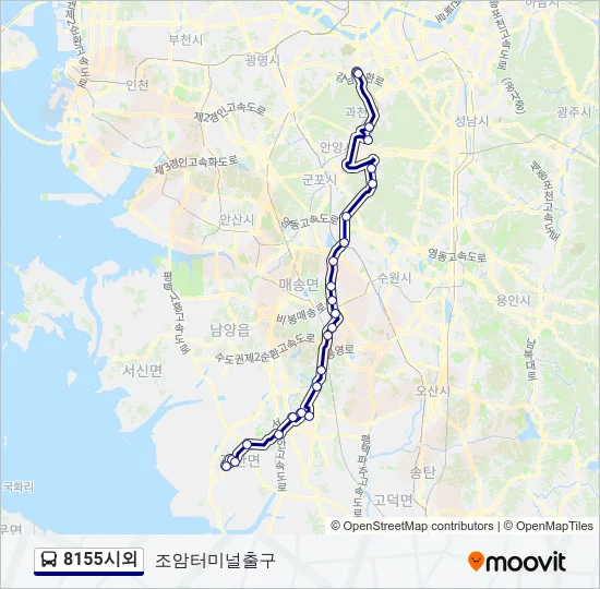 8155시외 버스 노선 지도