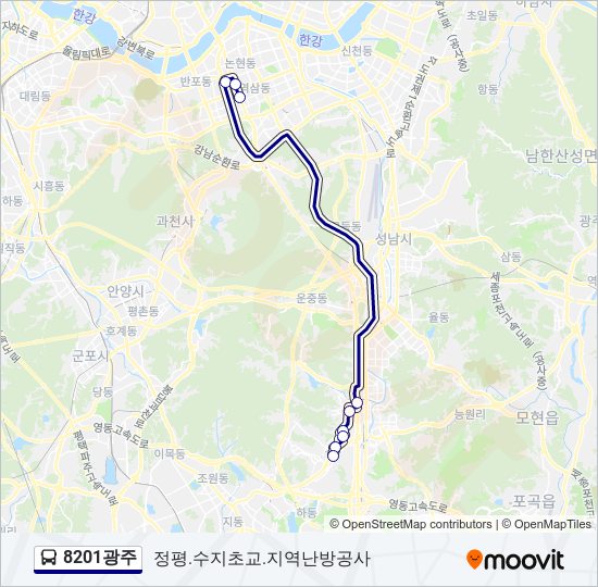 8201광주 bus Line Map