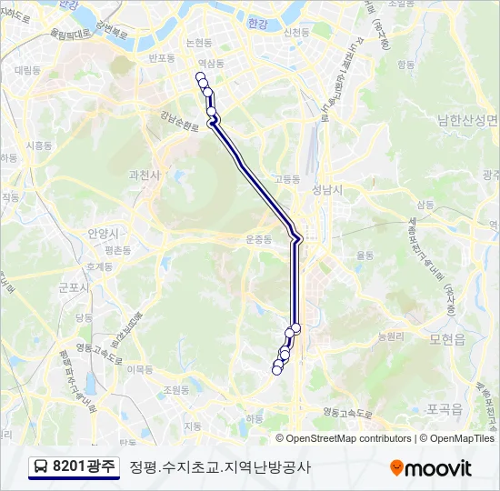 8201광주 버스 노선 지도