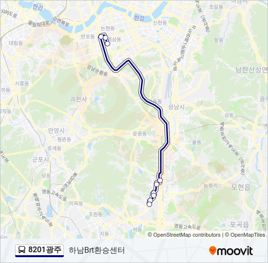 8201광주 bus Line Map