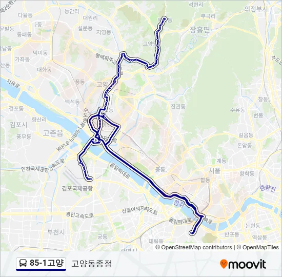 85-1고양 Bus Line Map