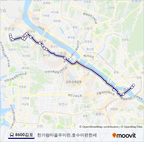 8600김포 버스 노선 지도