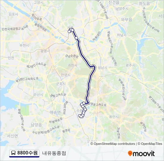 8800수원 Bus Line Map
