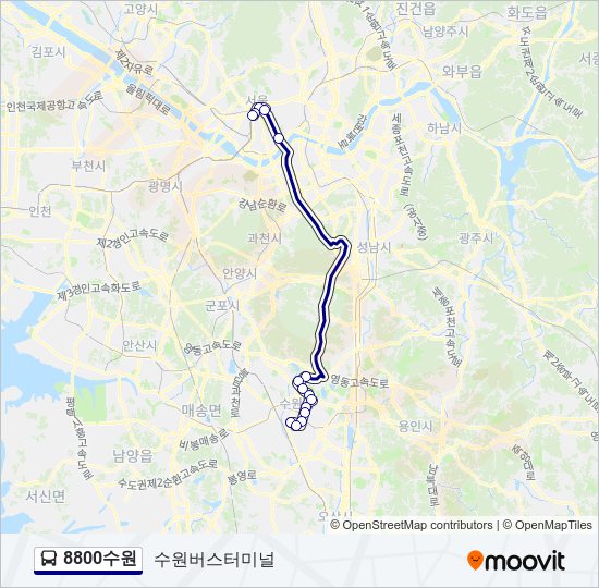 8800수원 bus Line Map