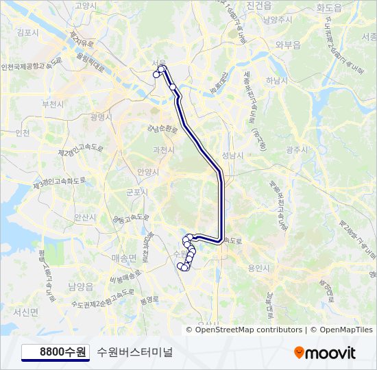8800수원 bus Line Map