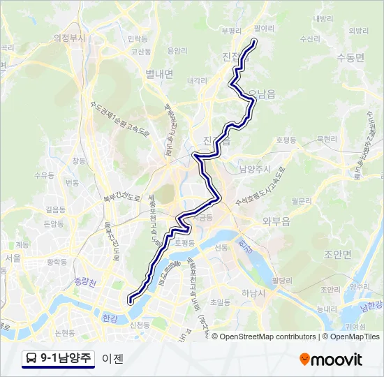 9-1남양주 Bus Line Map