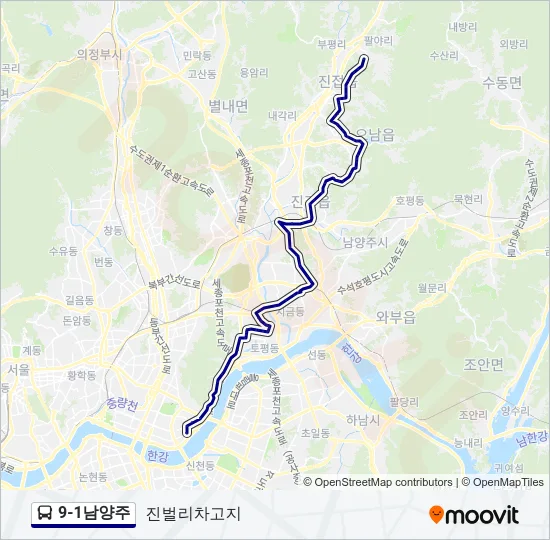 9-1남양주 Bus Line Map