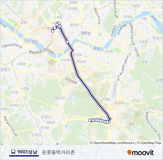 9003성남 bus Line Map
