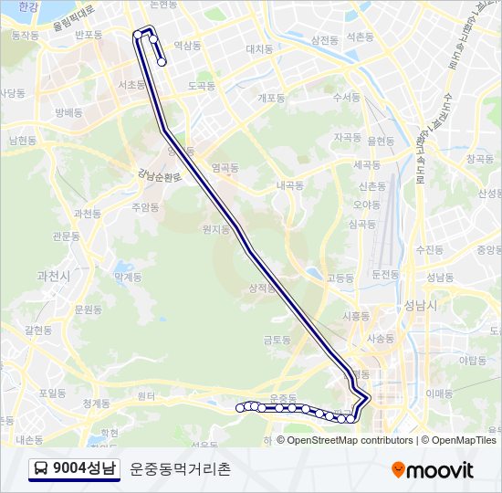 9004성남 버스 노선 지도