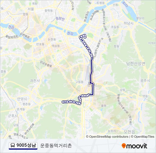 9005성남 버스 노선 지도