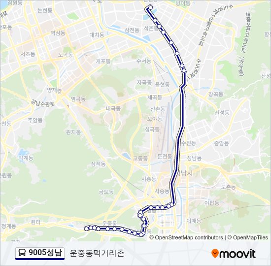9005성남 bus Line Map