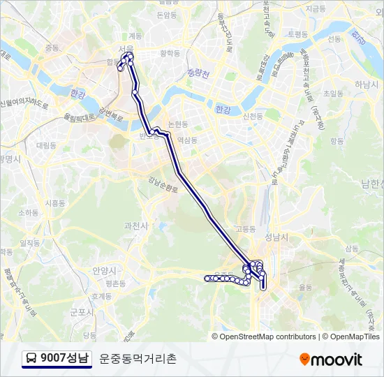 9007성남 버스 노선 지도