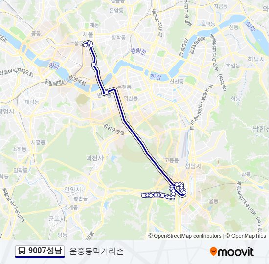 9007성남 버스 노선 지도