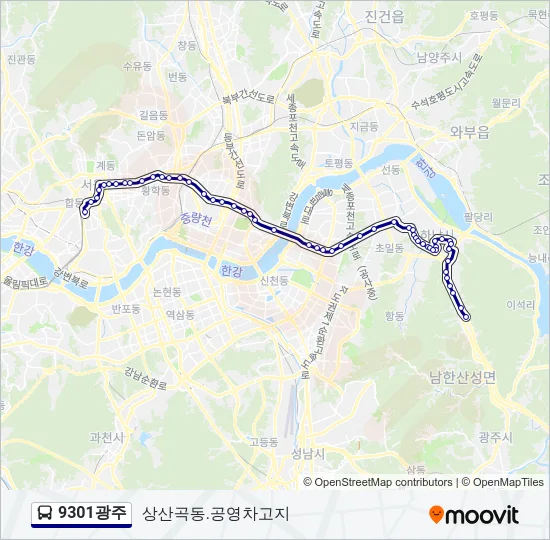 9301광주 Bus Line Map