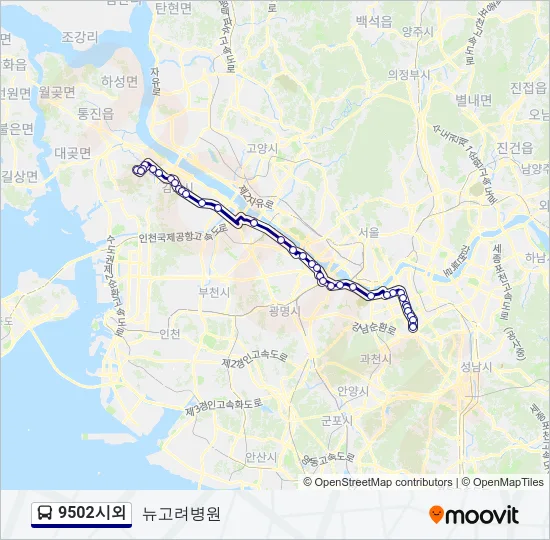 9502시외 Bus Line Map