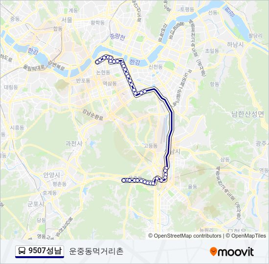 9507성남 버스 노선 지도