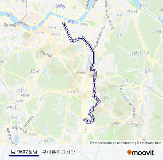 9607성남 Bus Line Map