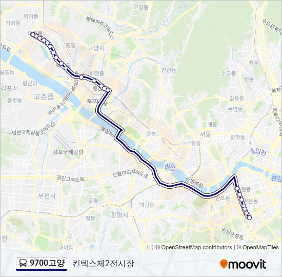 9700고양 bus Line Map