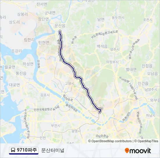 9710파주 Bus Line Map
