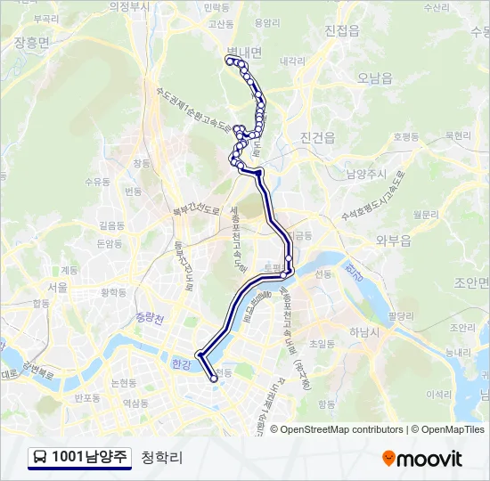 1001남양주 버스 노선 지도