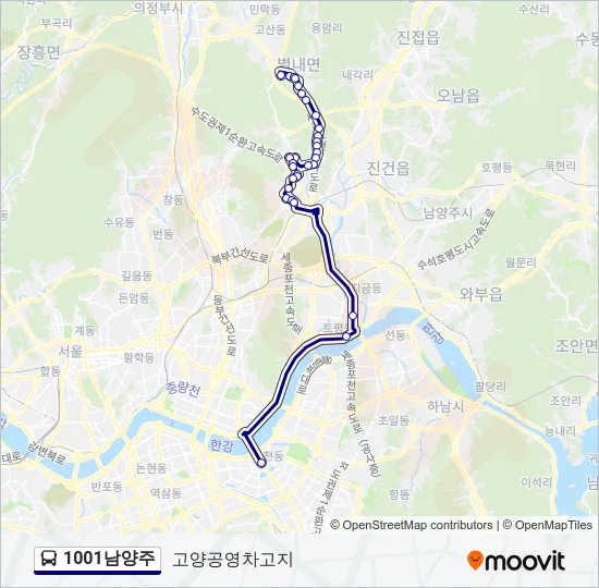 1001남양주 Bus Line Map