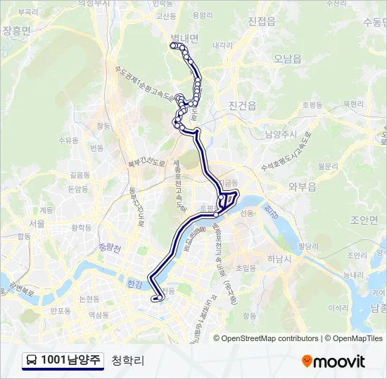 1001남양주 Bus Line Map