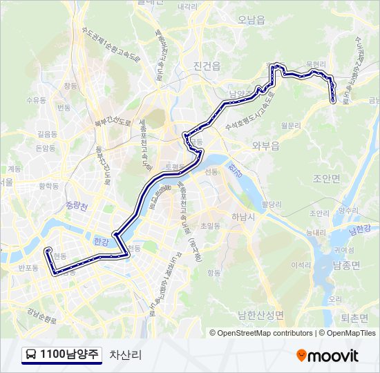 1100남양주 버스 노선 지도