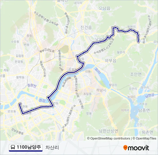 1100남양주 버스 노선 지도