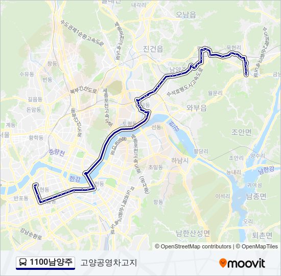 1100남양주 버스 노선 지도