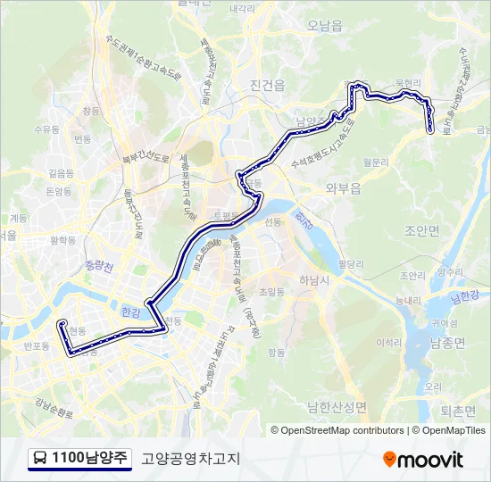 1100남양주 버스 노선 지도