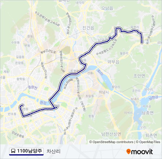 1100남양주 버스 노선 지도