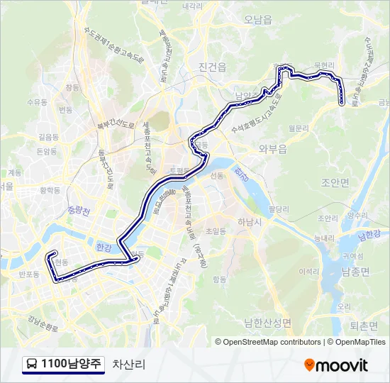 1100남양주 Bus Line Map