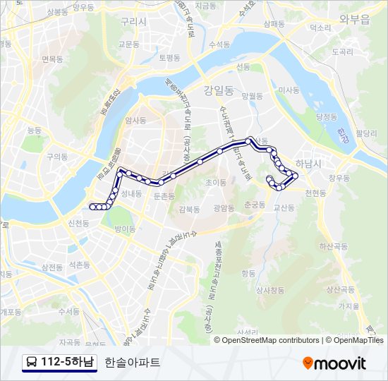 112-5하남 버스 노선 지도