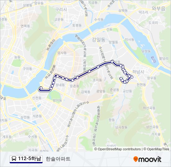 112-5하남 bus Line Map