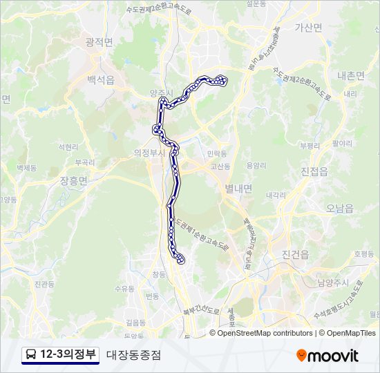 12-3의정부 버스 노선 지도