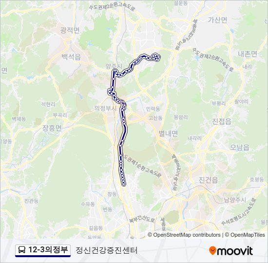 12-3의정부 버스 노선 지도