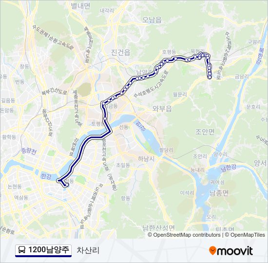 1200남양주 bus Line Map