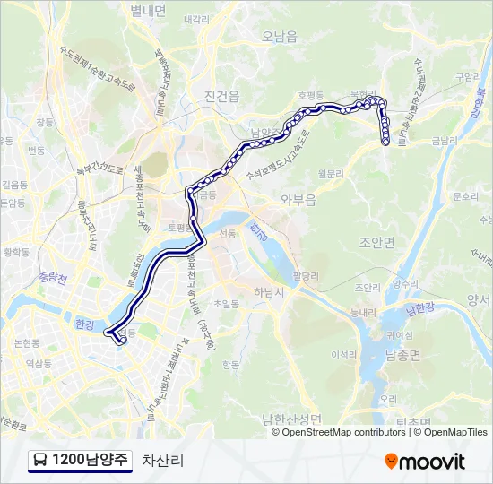 1200남양주 Bus Line Map