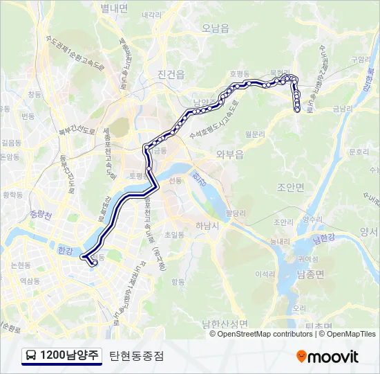 1200남양주 버스 노선 지도