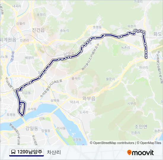 1200남양주 버스 노선 지도