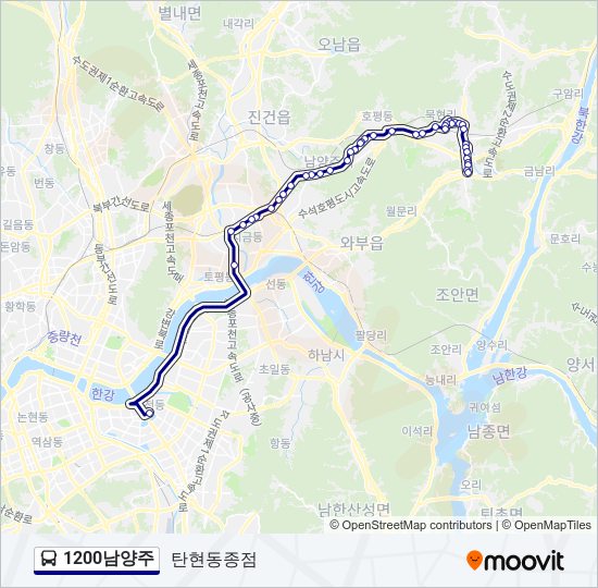 1200남양주 bus Line Map