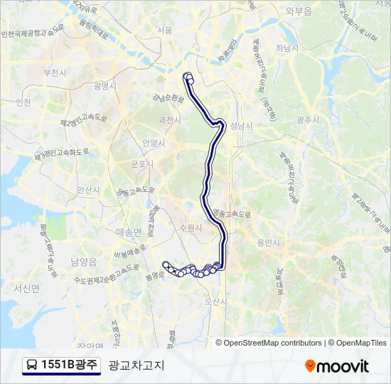 1551B광주 Bus Line Map