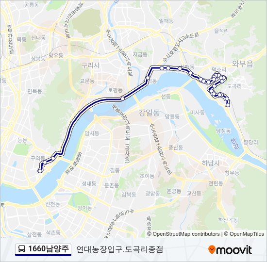 1660남양주 버스 노선 지도