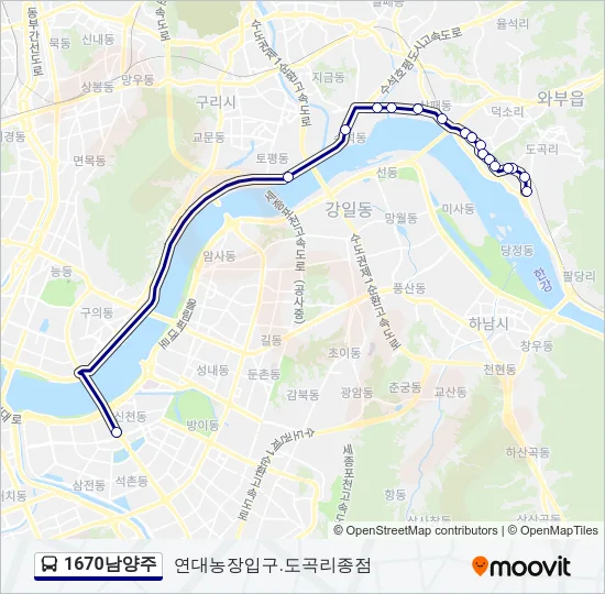 1670남양주 버스 노선 지도
