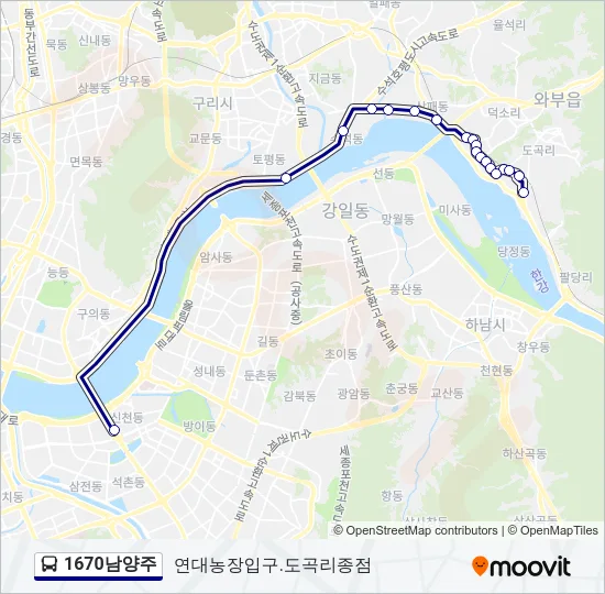 1670남양주 Bus Line Map