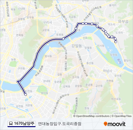 1670남양주 bus Line Map